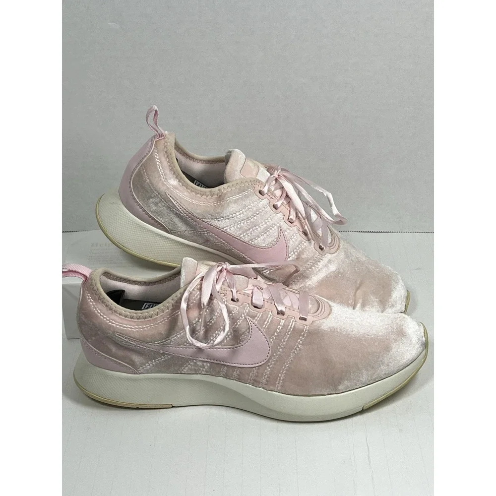 Nike‎ Girl's Dualtone Racer Pink White Sz 7Y Running Shoe Girly Barbie Core EUC